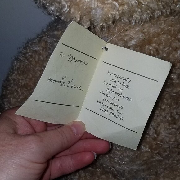 VTG Yangjee Tan Teddy Bear Plush Curly Fuzzy Brown - Picture 5 of 11